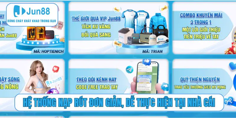 Hệ thống nạp rút đơn giản, dễ thực hiện tại nhà cái