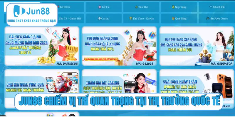 Jun88 chiếm vị trí quan trọng tại thị trường quốc tế